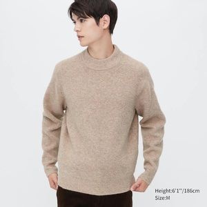 Souffle Yarn Mock Neck Long-Sleeve Sweater